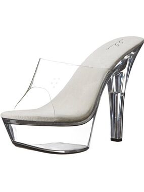 Ellie Shoes Women's M-Vanity Size 10
Platform Mule Heel in Transparent/Clear